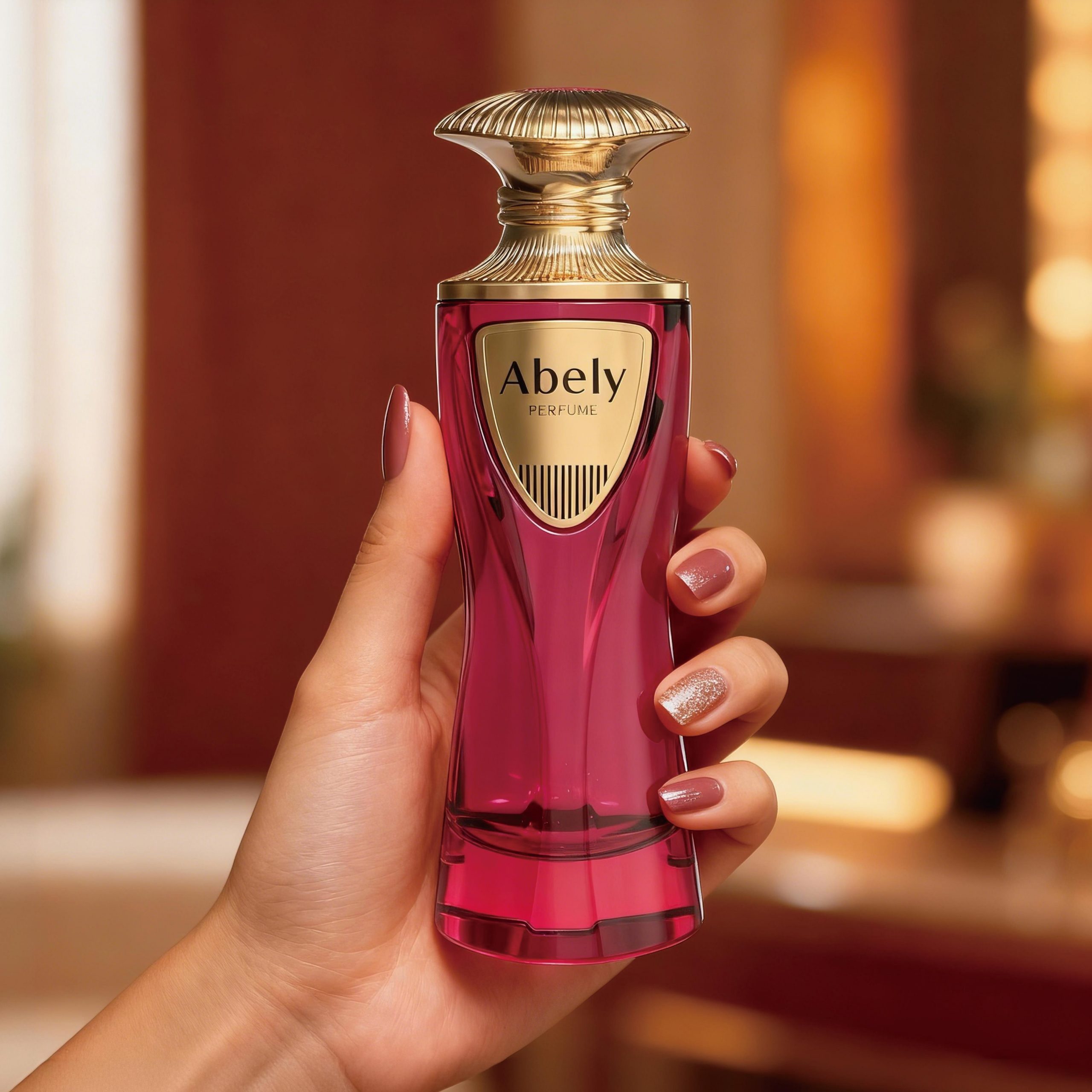 The perfume bottle has a silky smooth feel in your hand